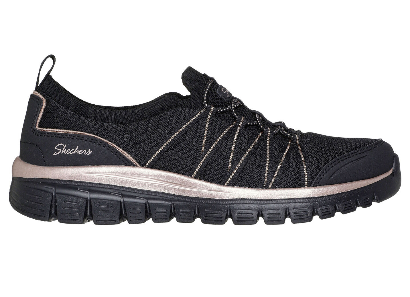 SKECHERS,  trendige Damen-Slipper, aus gestricktem Mesh-Material