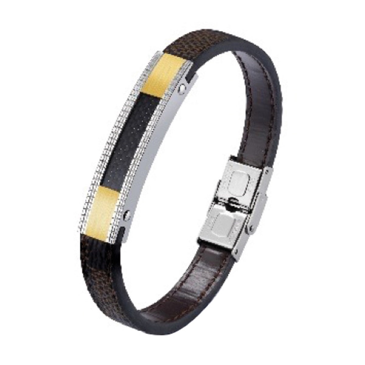 Bracelet avec plaque texturé MARIUS