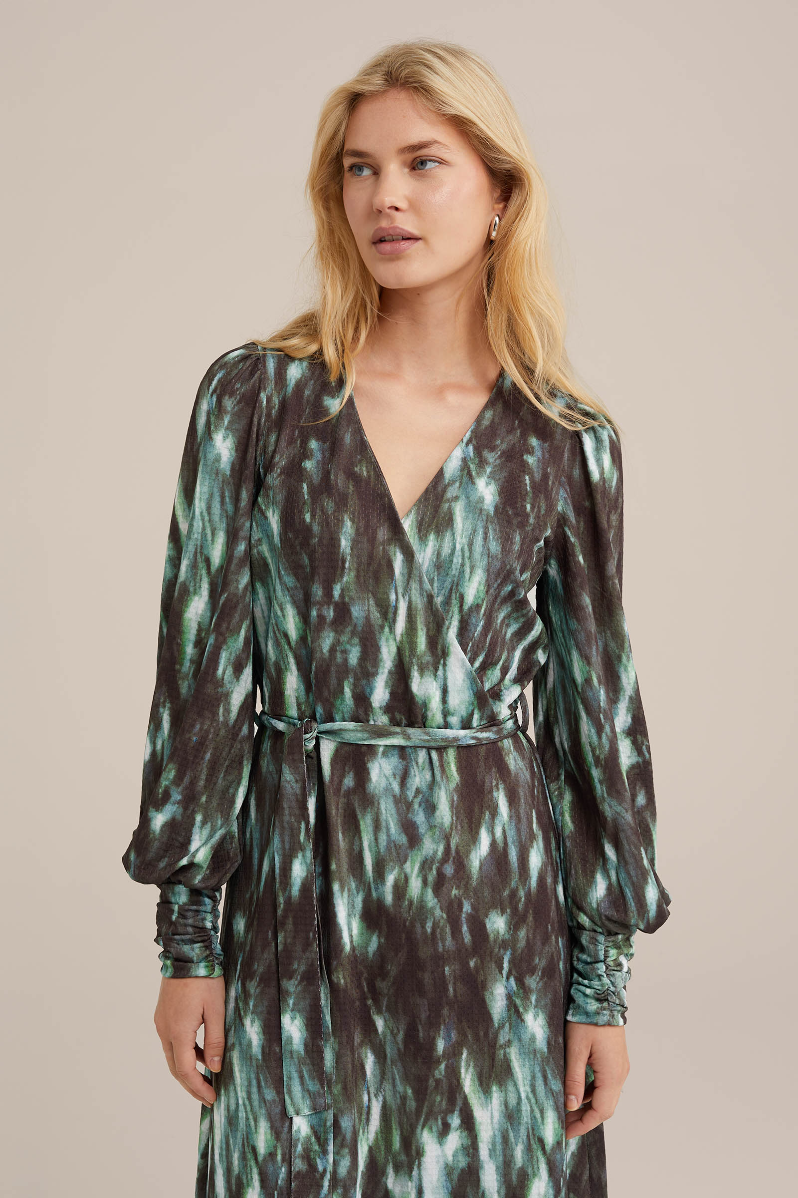 jurk met dessin WE Fashion Mosgroen