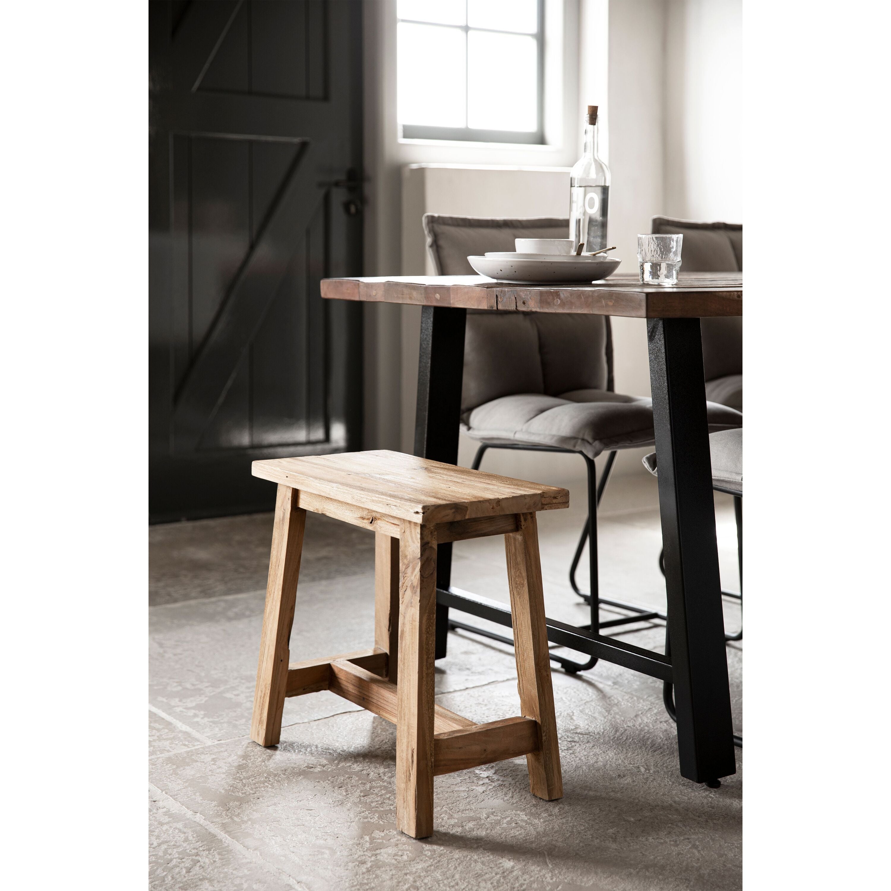 MUST Living Stool Easy rectangular,45x45x25 cm, recycled teakwood