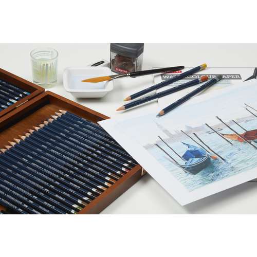 DERWENT Watercolour Holzkasten, 72 Aquarellstifte