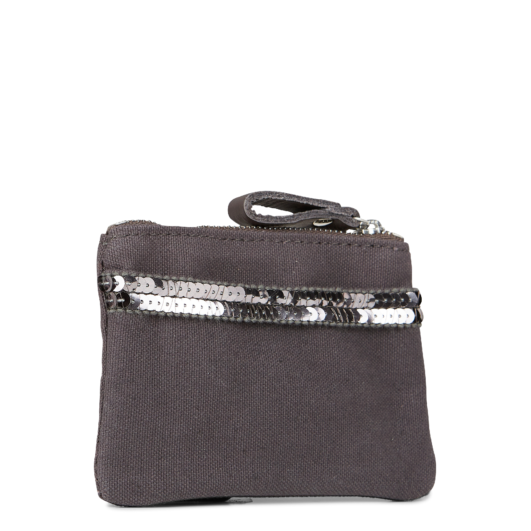 Porte-monnaie à sequins en coton | Gris