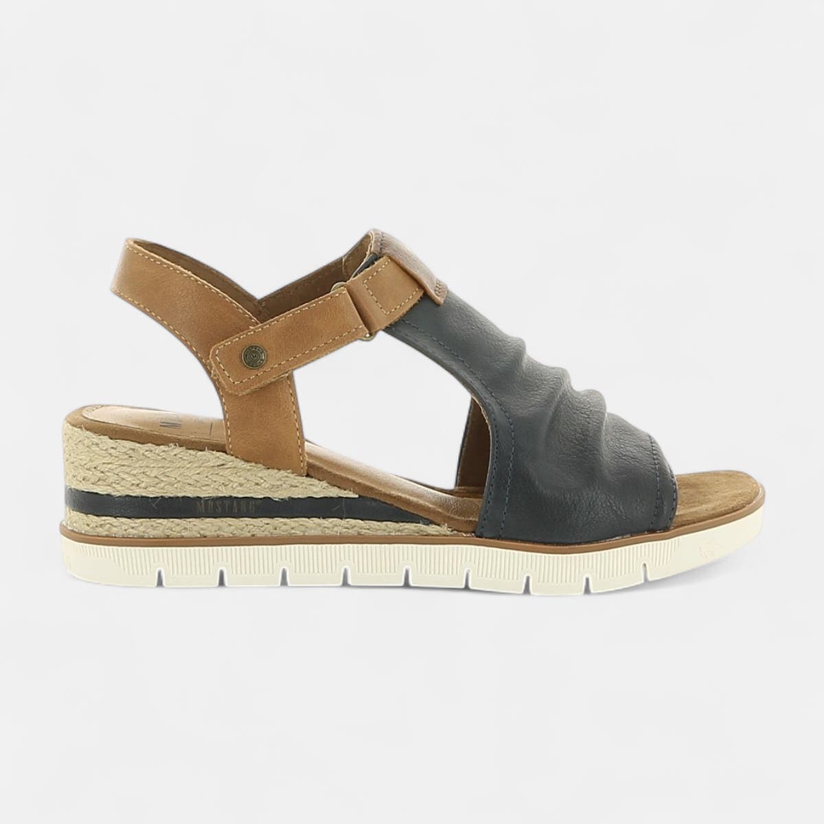 Sandales à talon compensé Femme bleu marine