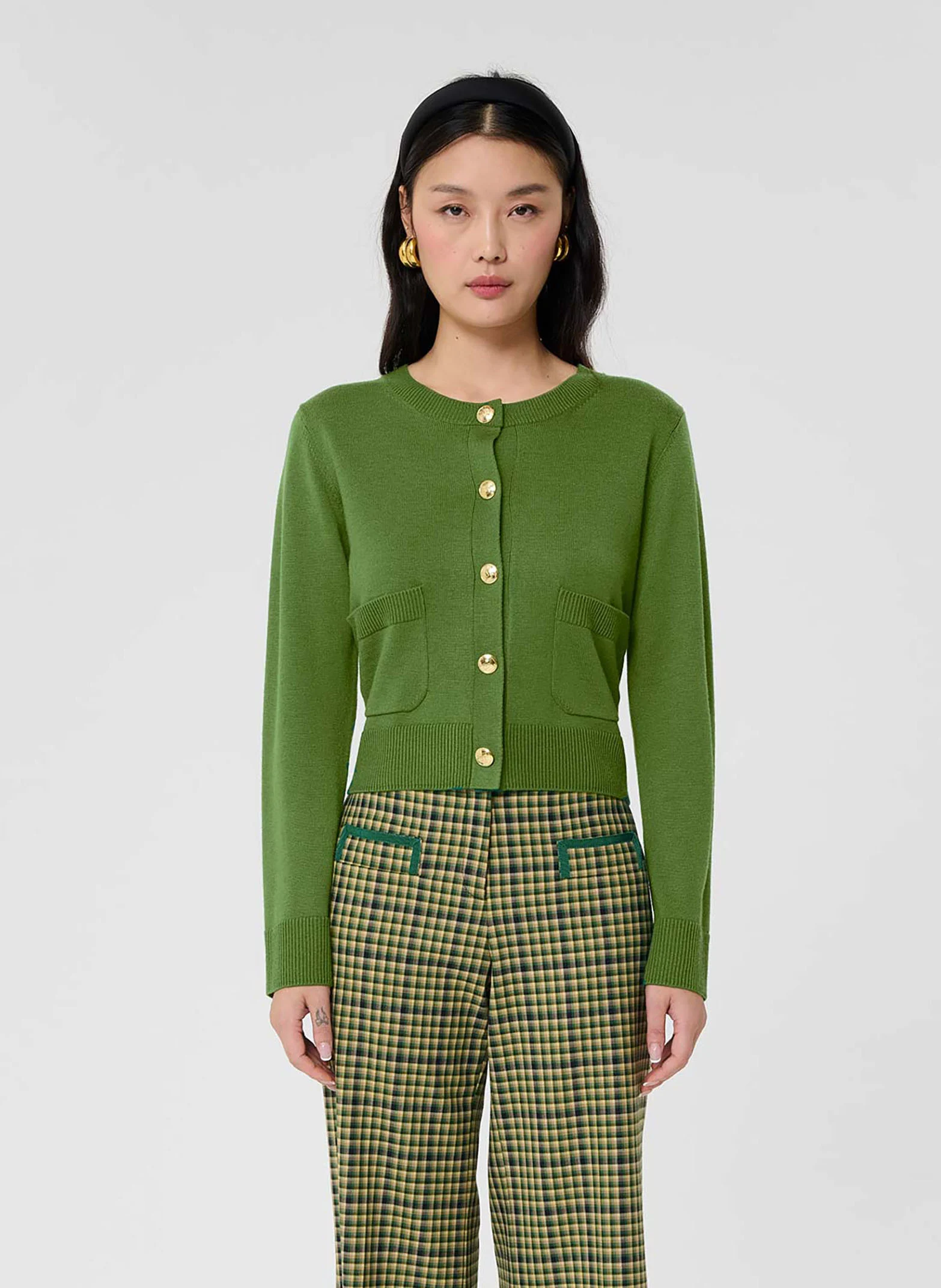 GYSLAIN - Gilet droit en maille | Vert