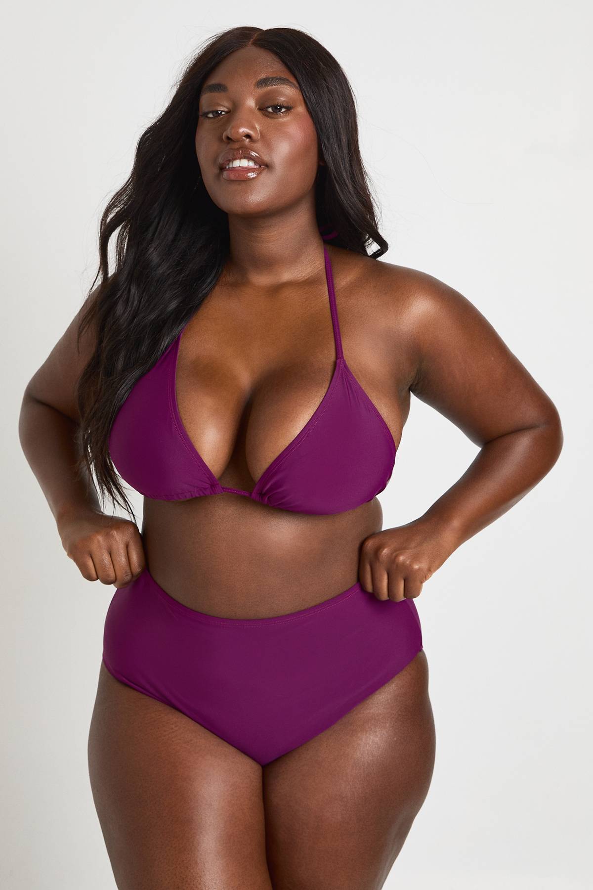 boohoo Ensemble Bikini Grande Taille Essentiel Haut Triangle Et Bas Taille Haute