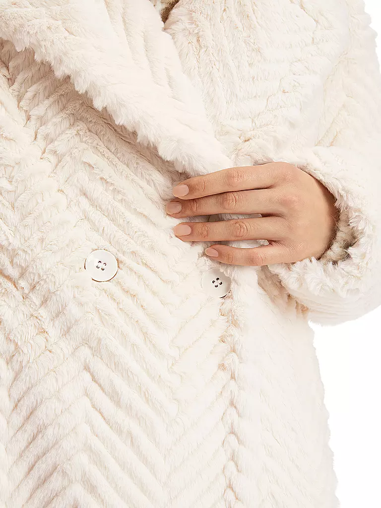 MARC CAIN Mantel in Felloptik  creme