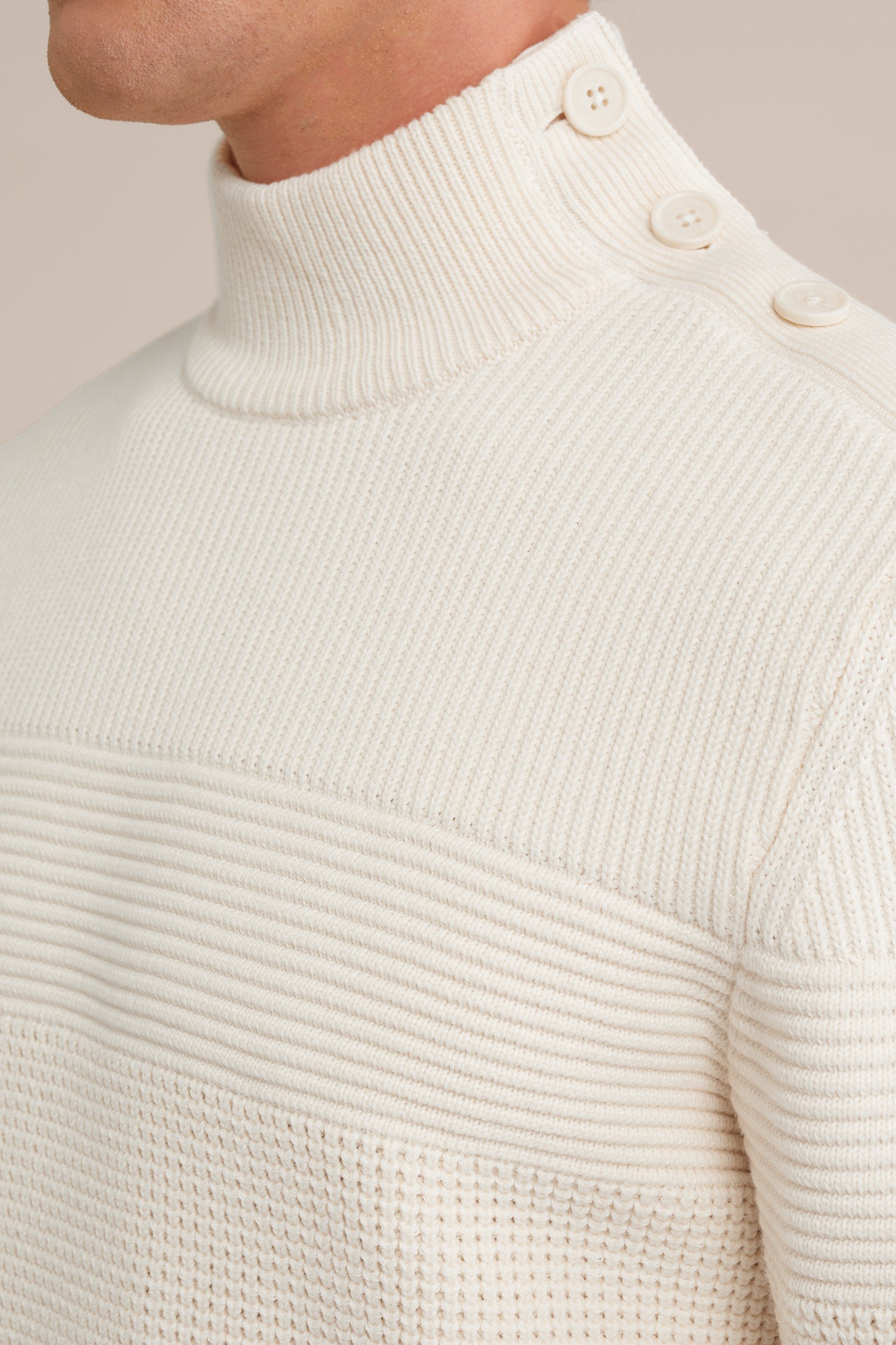 trui met structuur WE Fashion Gebroken wit