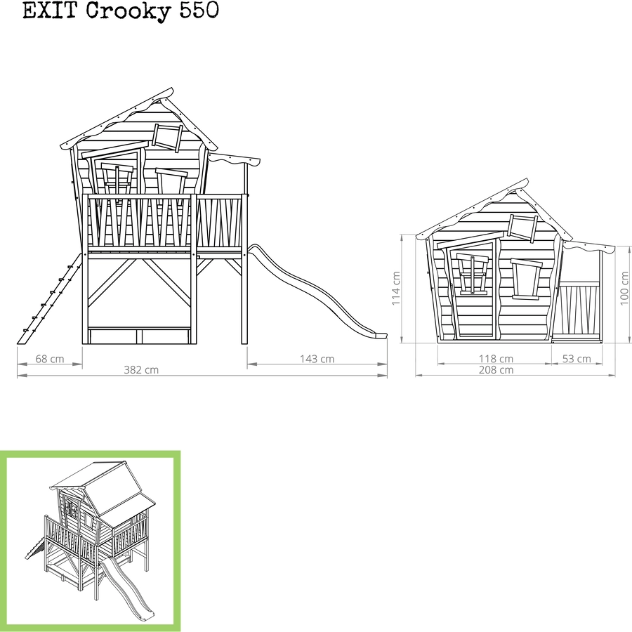 EXIT Crooky 550 Holzspielhaus - graubeige