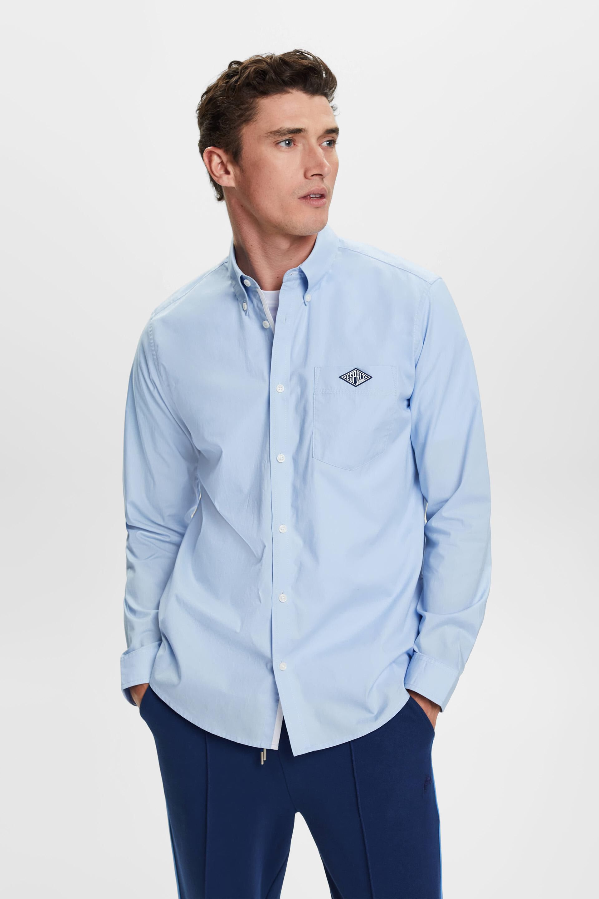Chemise en coton dotée d'un col à pointes boutonnées