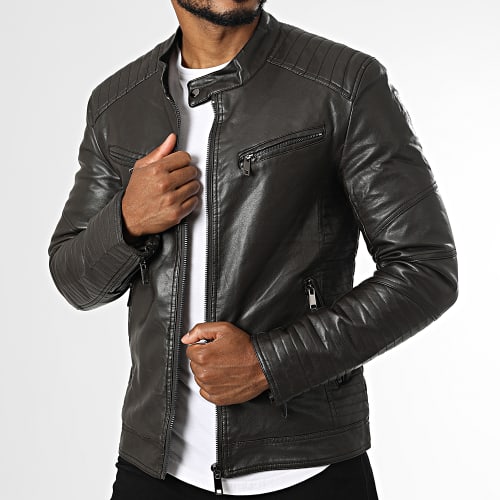 Veste Biker 5033 Marron Foncé