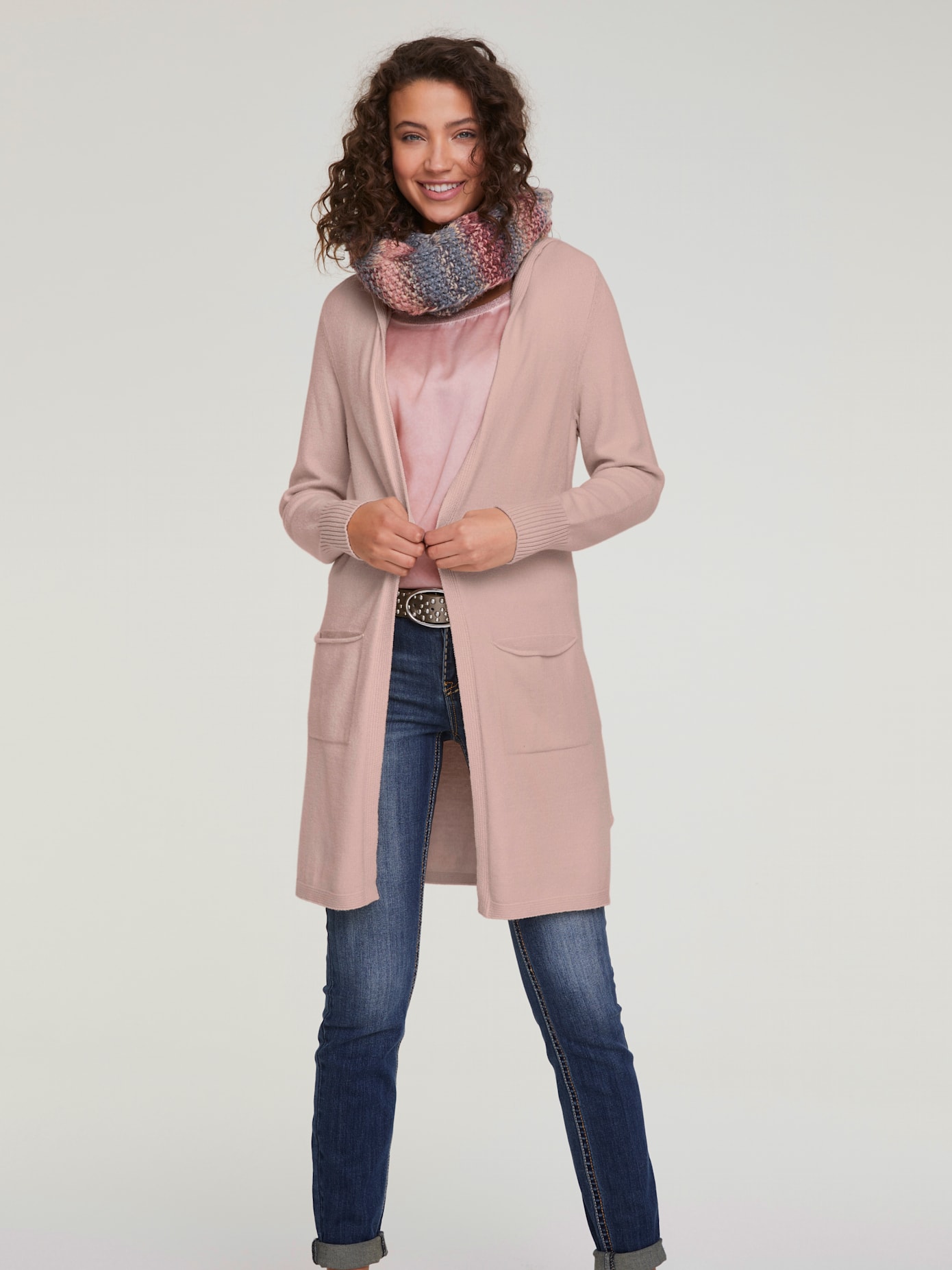Veste longue en tricot style cardigan