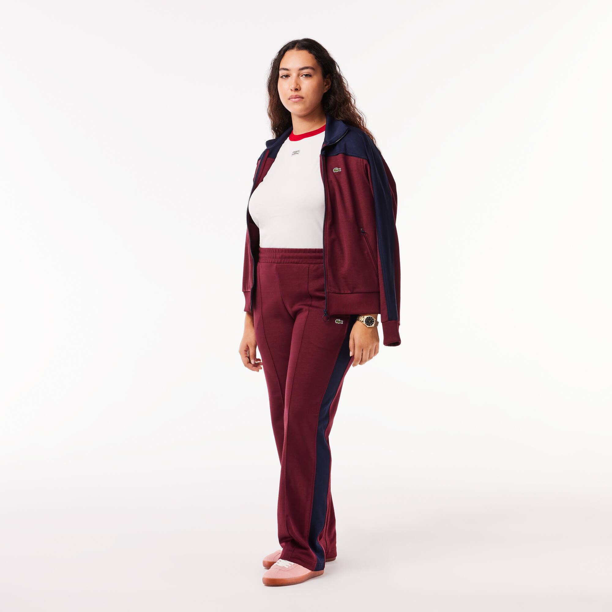 Pantalon de survêtement Paris color-block en interlock Pantalons de survêtement - Rouge - Lacoste - Femme