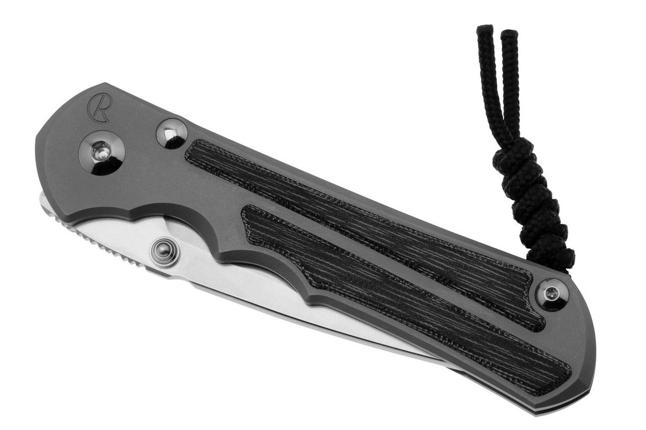Chris Reeve Large Inkosi LIN-1116 Glass Blasted Inlay Micarta Black Drop Point, zakmes