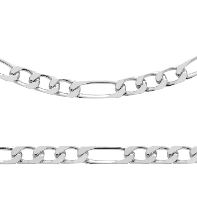 Chaine Homme - Argent 925 - Cheval alternée 1+3 - Largeur : 4 mm - Longueur : 55 cm