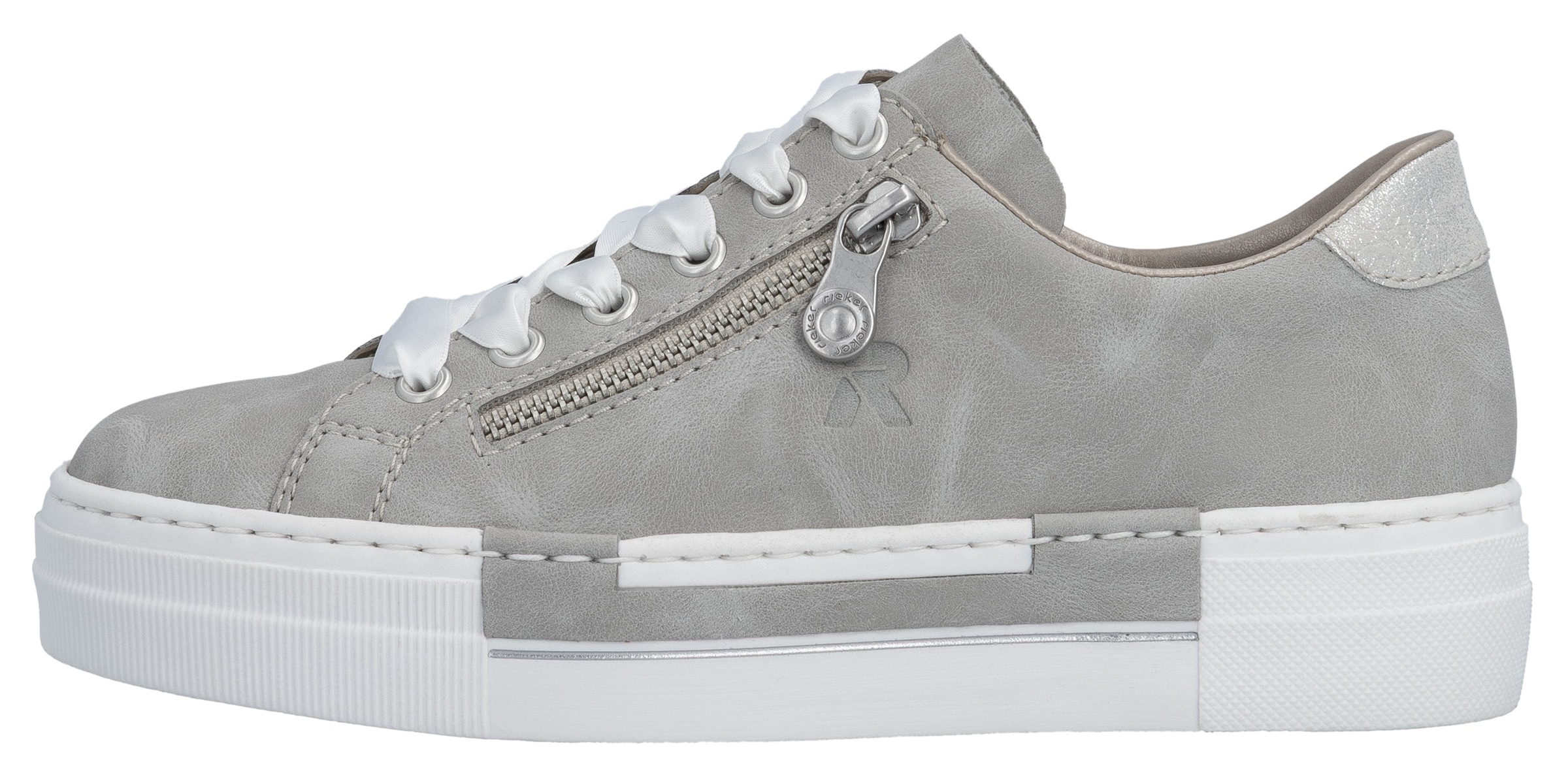 Rieker Plateausneaker  mit Zier-Reissverschluss, Freizeitschuh, Halbschuh, Schnürschuh