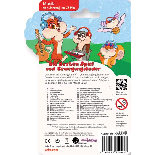 Audiochip Cookie Crew Die besten Spiel- & Bewegungslieder