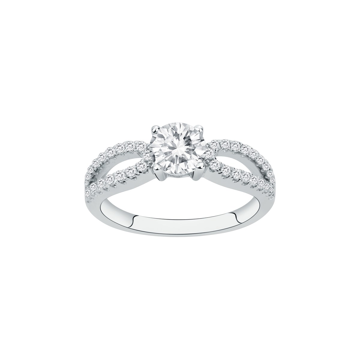 Bague de fiançailles en Argent avec oxyde de zirconium blanc