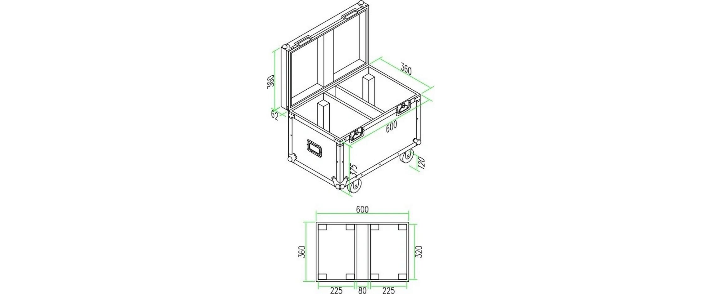 Flightcase FC1912<br>Flightcase für 2 Stück MHL1912