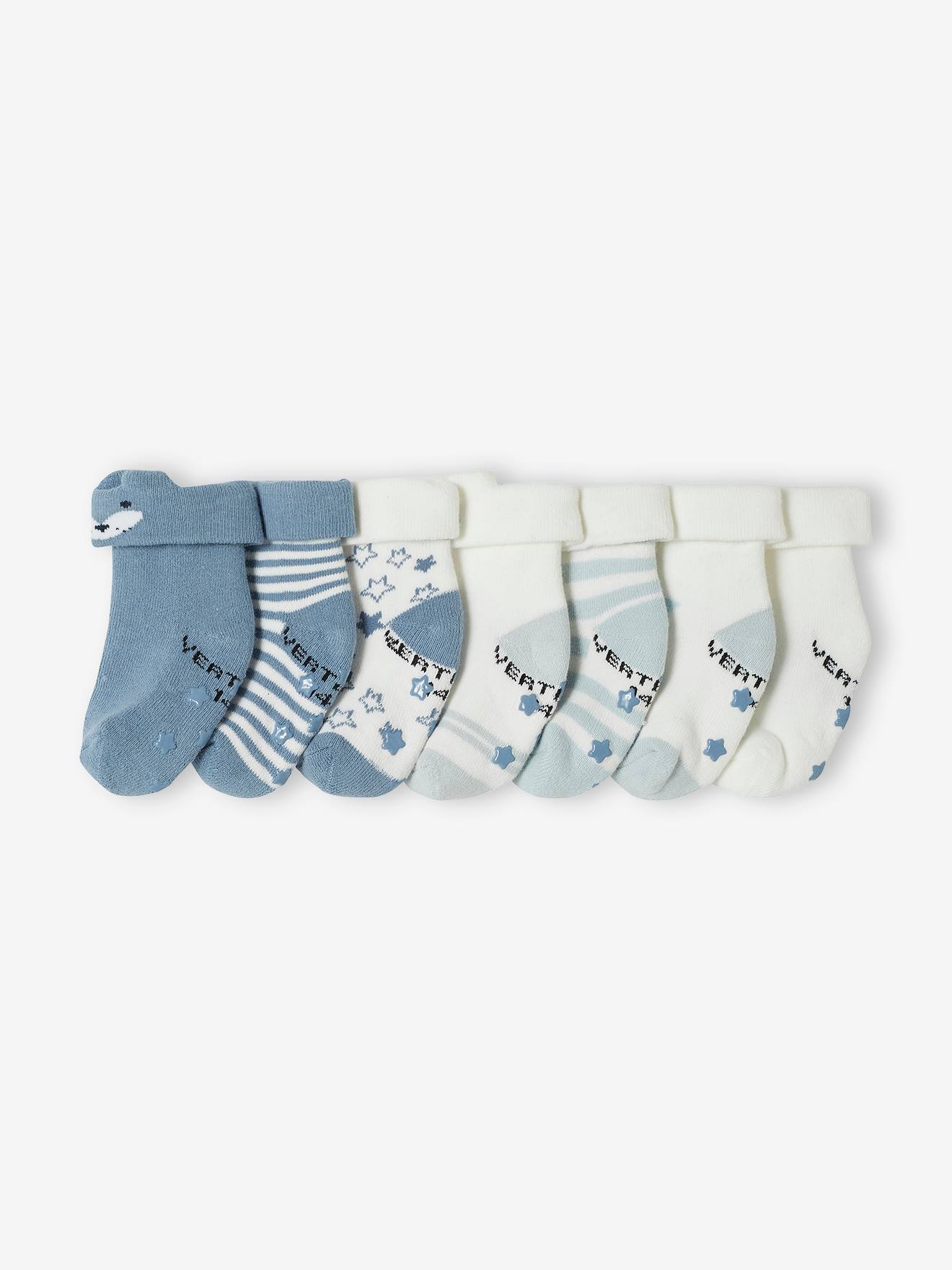 Pacote com 7 pares de meias de bebê 