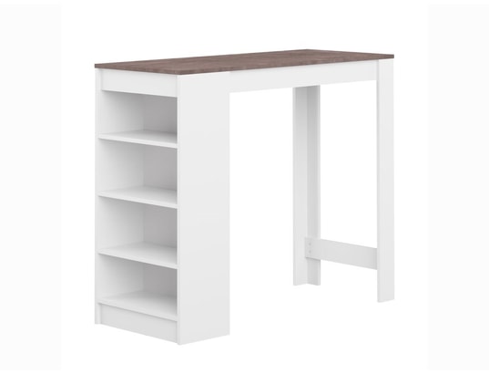 VENTE-UNIQUE - Mange debout Meuble de bar janis - coloris blanc - plateau effet béton