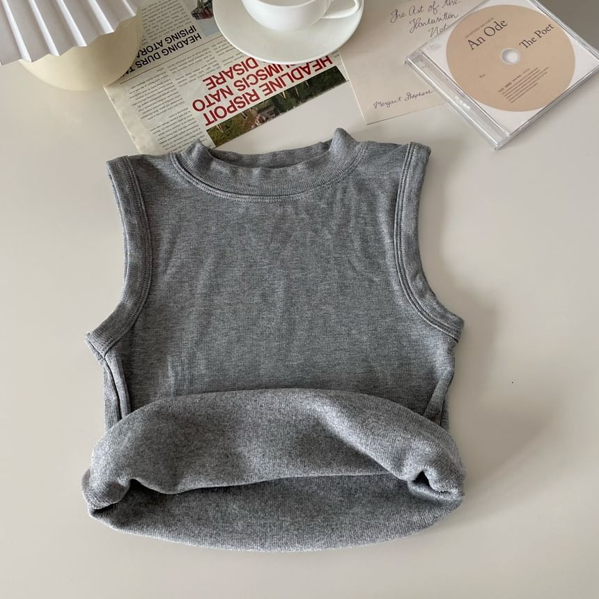 TriStyle - Tanktop met opstaande kraag en fleecevoering