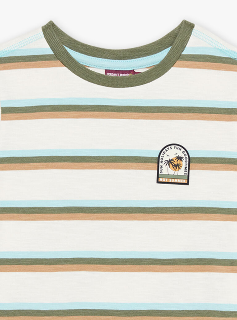 T-shirt écru à rayures
