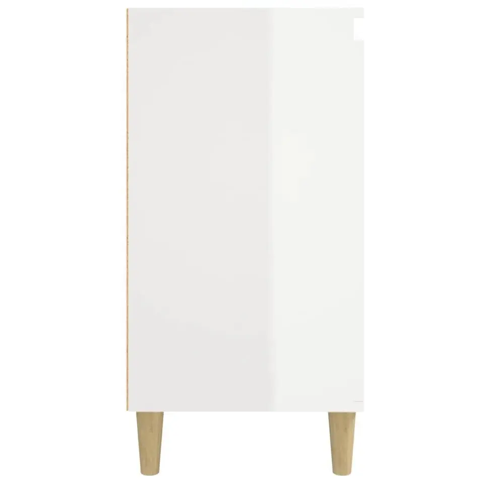 vidaXL - Nachtkastje - Hoogglans wit - Bewerkt hout - 40 x 35 x 70 cm