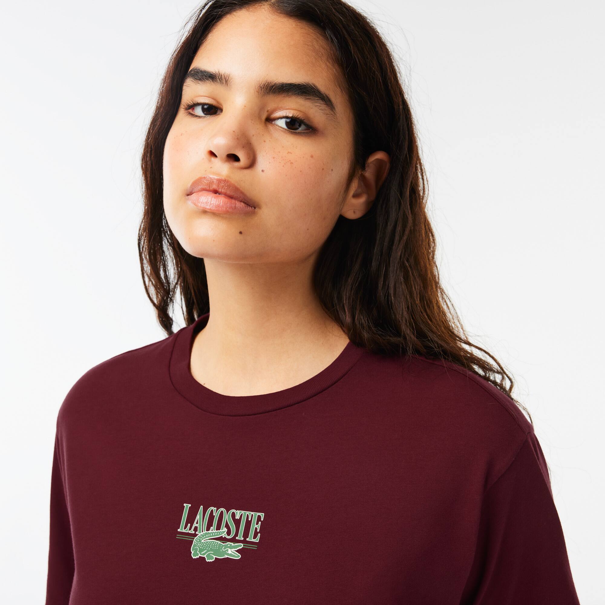 LACOSTE T-Shirt aus bedrucktem Baumwolljersey T-Shirts - Rot - Lacoste - Damen