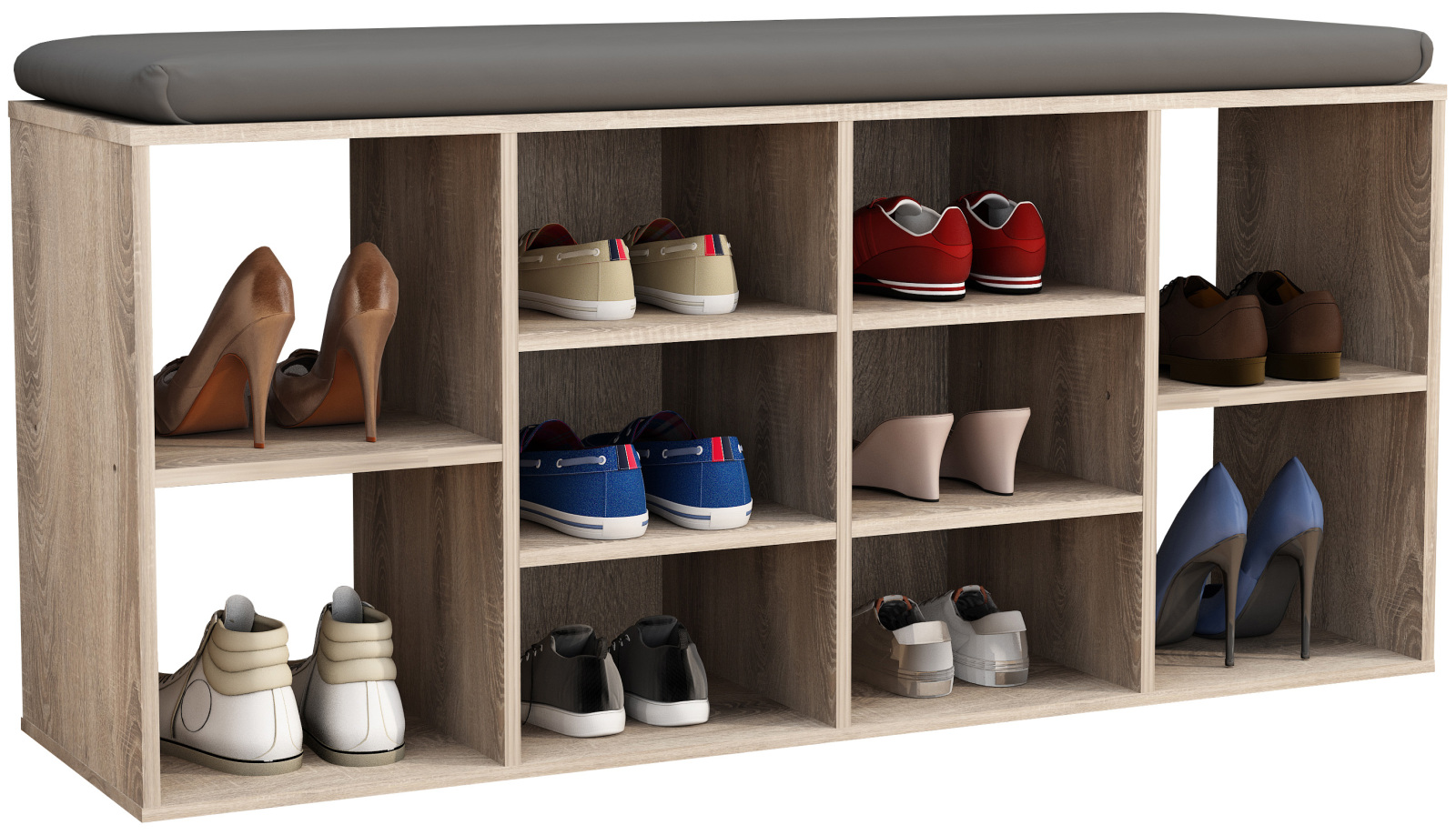 Schuhbank HINSOL S- Sonoma Eiche - 10 Fächer