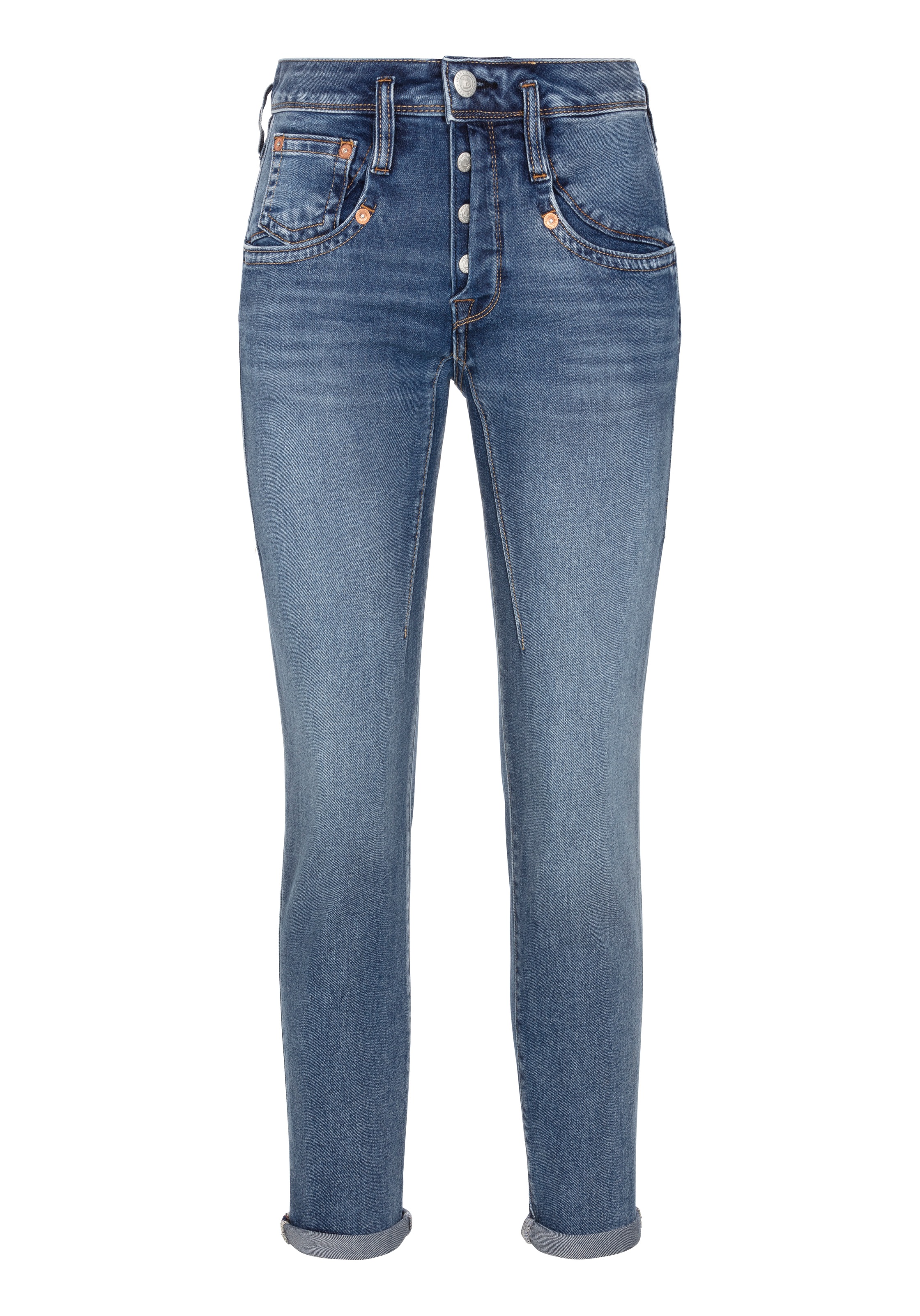 Herrlicher 7/8-Jeans »Shyra Cropped Denim Comfort«, mit halb verdeckter Knopfleiste