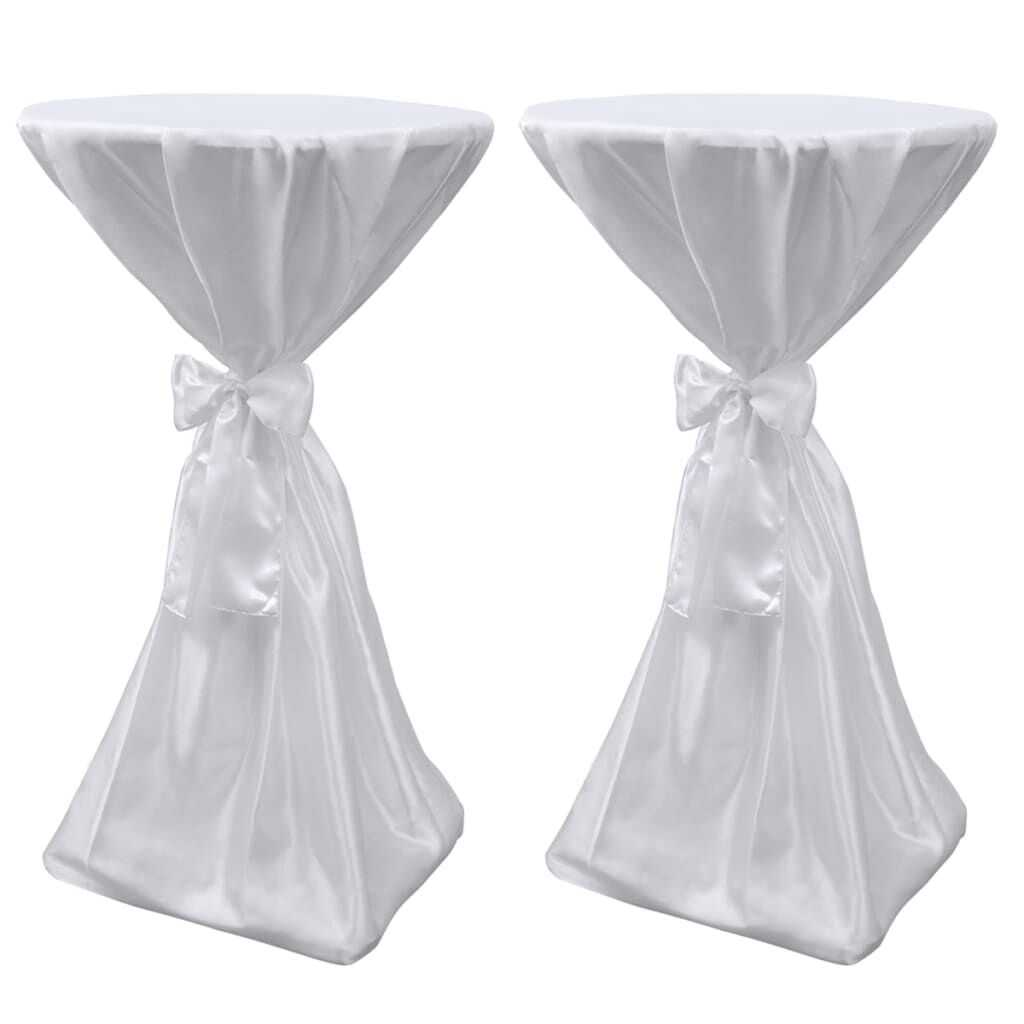 Wit tafelkleed met lint, 60 cm, 2 stuks