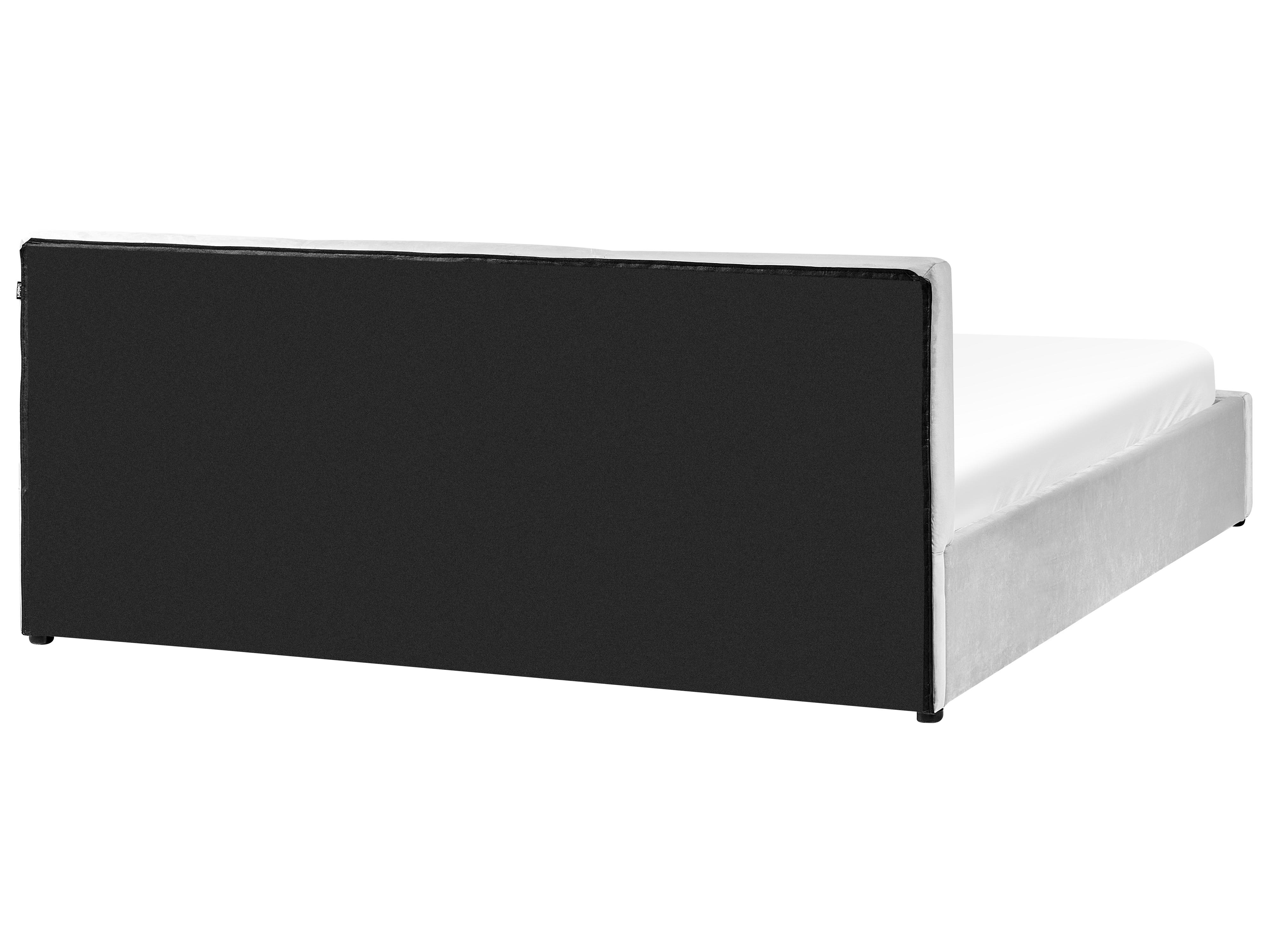 Bed met opbergruimte Fluweel BOUSSE 180 x 200 cm Lichtgrijs