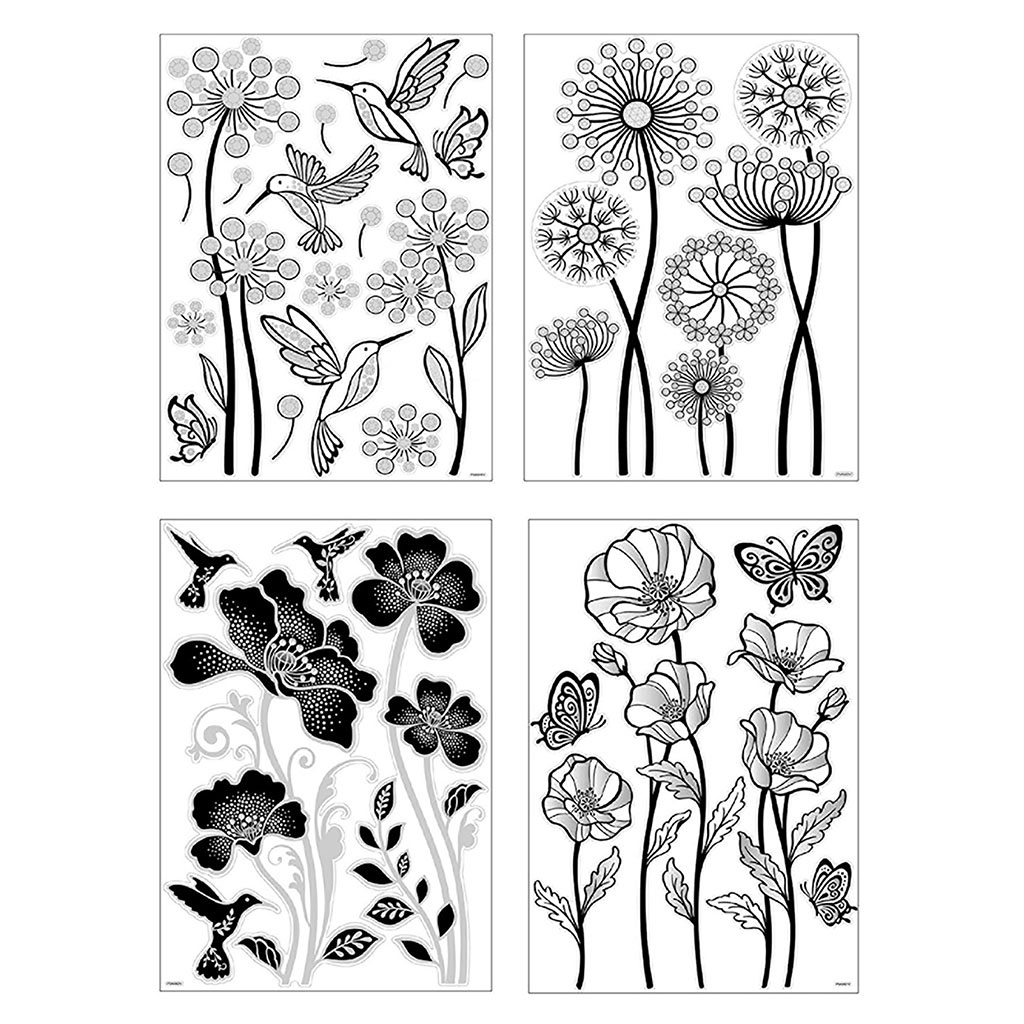 Sticker mural relief fleur 41x29cm