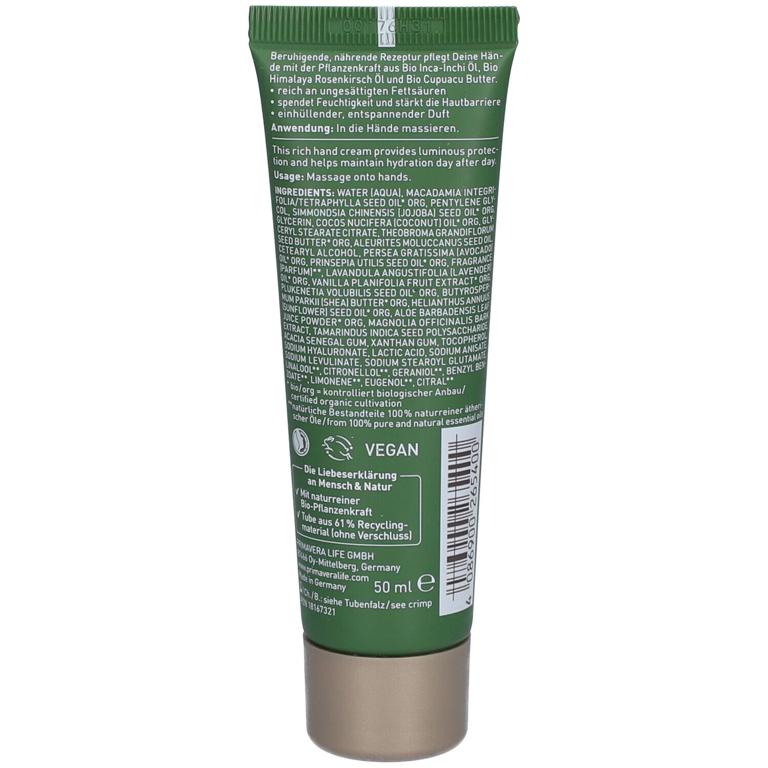 PRIMAVERA® Pure Entspannung Handcreme
