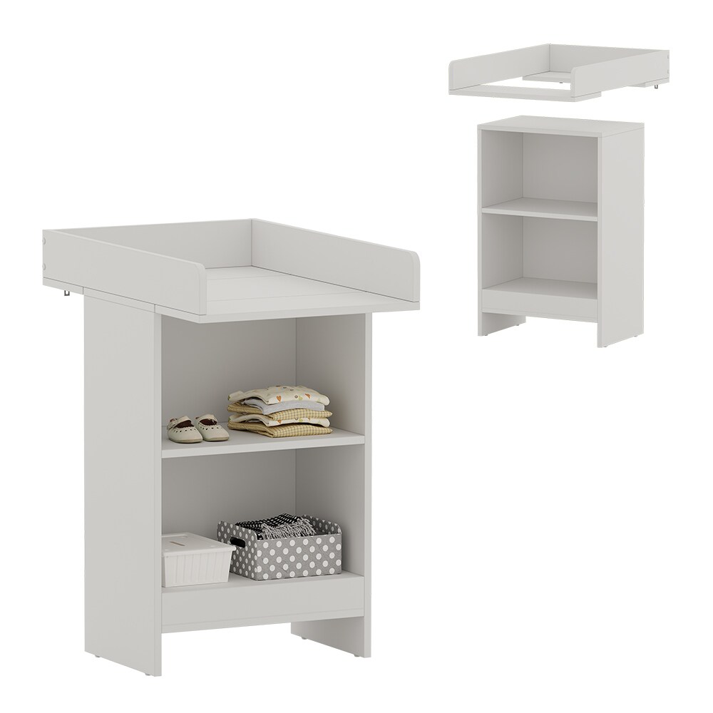 Vicco Wickeltisch Mona 60 x 88 cm, Weiß, Wickelkommode inkl. Wickelauflage