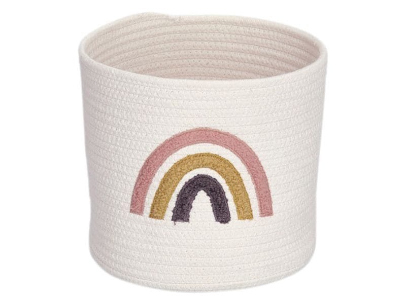 Zeller Present Spielzeugkorb Rainbow Weiss 25 x 22 cm Aufbewahrungskorb für Kinderzimmer