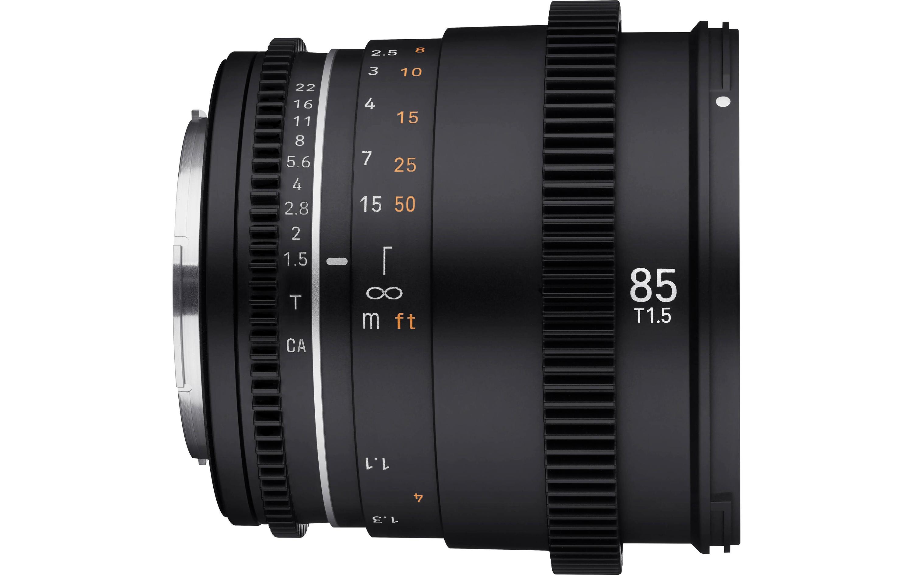 Festbrennweite VDSLR 85mm T/1.5 Mark II – Nikon F<br>Wettergeschützte Festbrennweite in schlankem Design