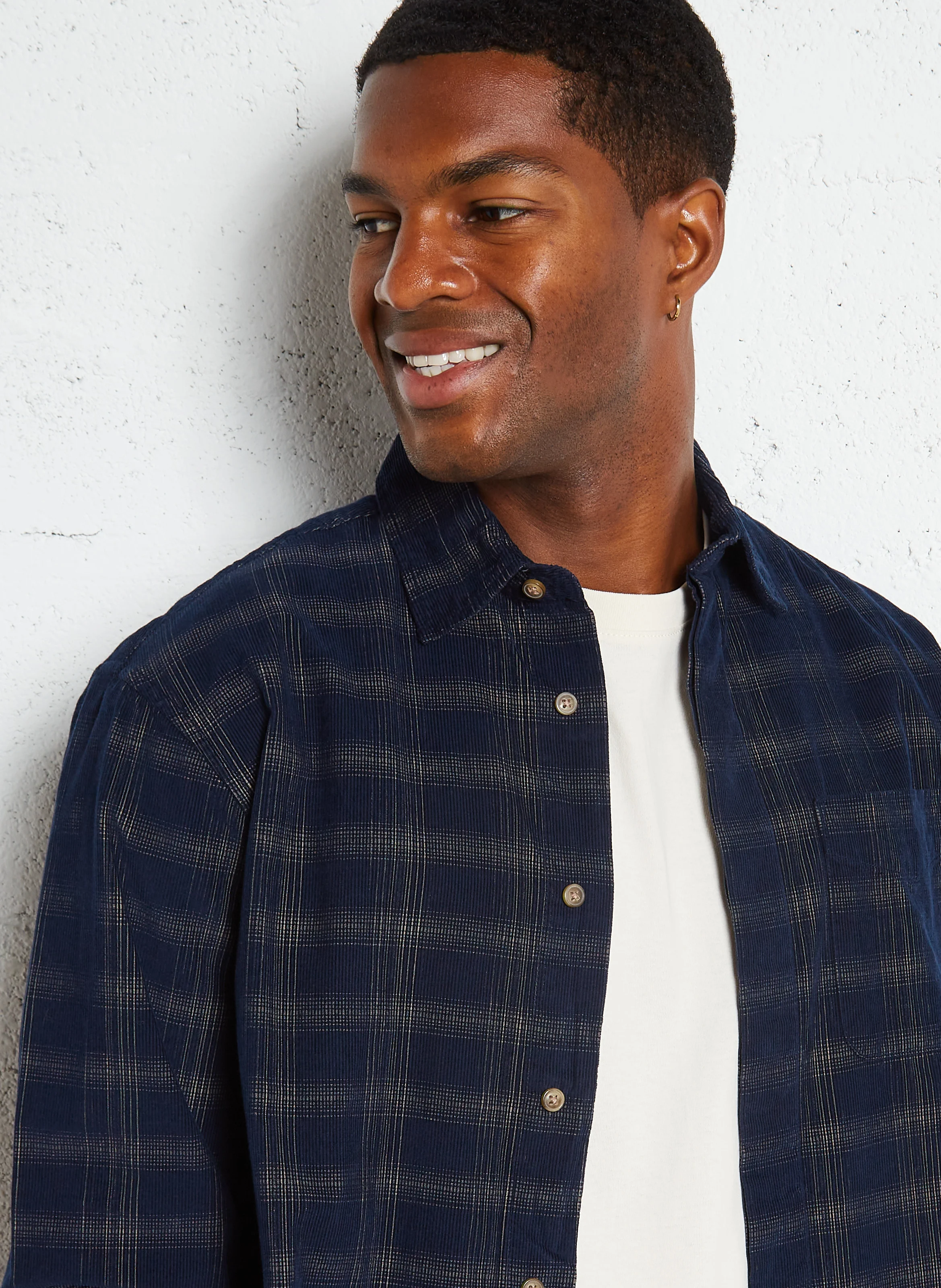 Chemise col classique en coton | Bleu