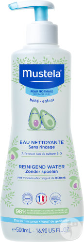 Mustela Bébé Eau Nettoyante Sans Rinçage Peau Normale Flacon Pompe 500ml