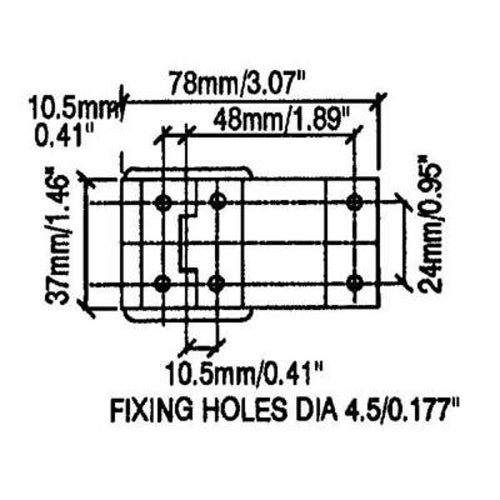 Penn Elcom stopscharnier, 78 x 37 mm