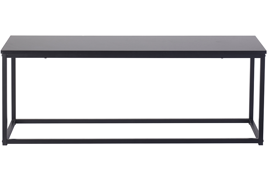 Bordeaux benk Sort plate med metallunderstell. 120 cm.