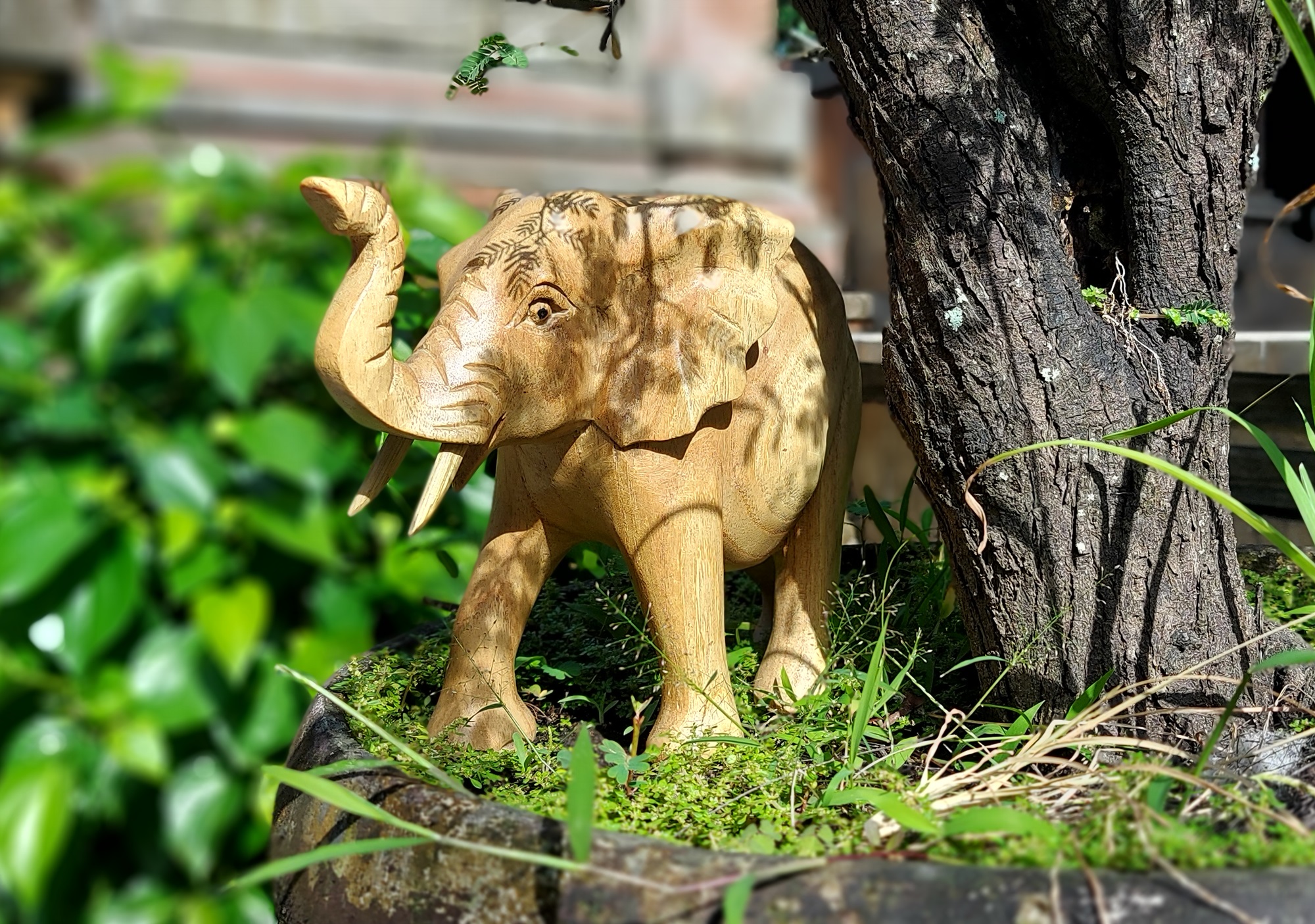 Holz-Figur 'Elefant', natur, L 26 cm, B 13 cm, H 20 cm von fischer's lagerhaus