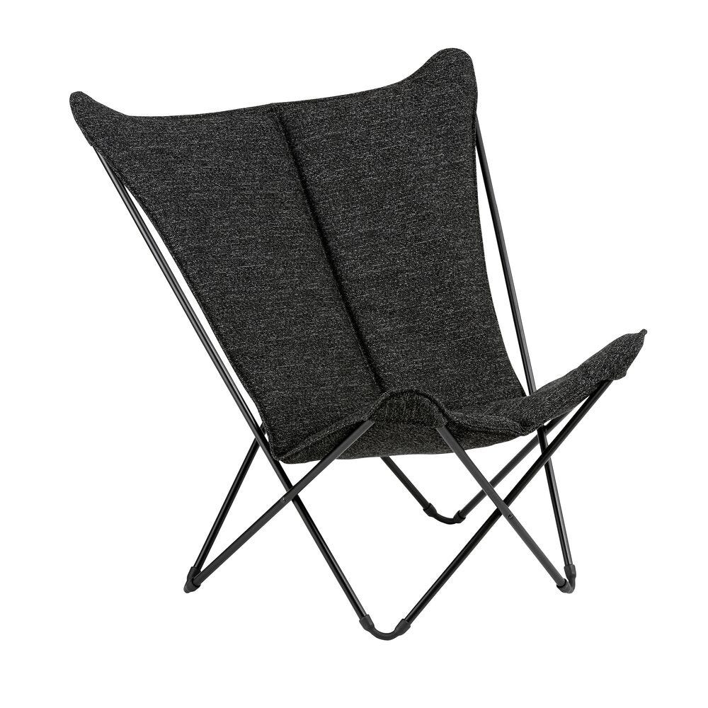 Gepolsterter Breiter Butterfly Chair Sphinx Tundra Schwarz Ebene