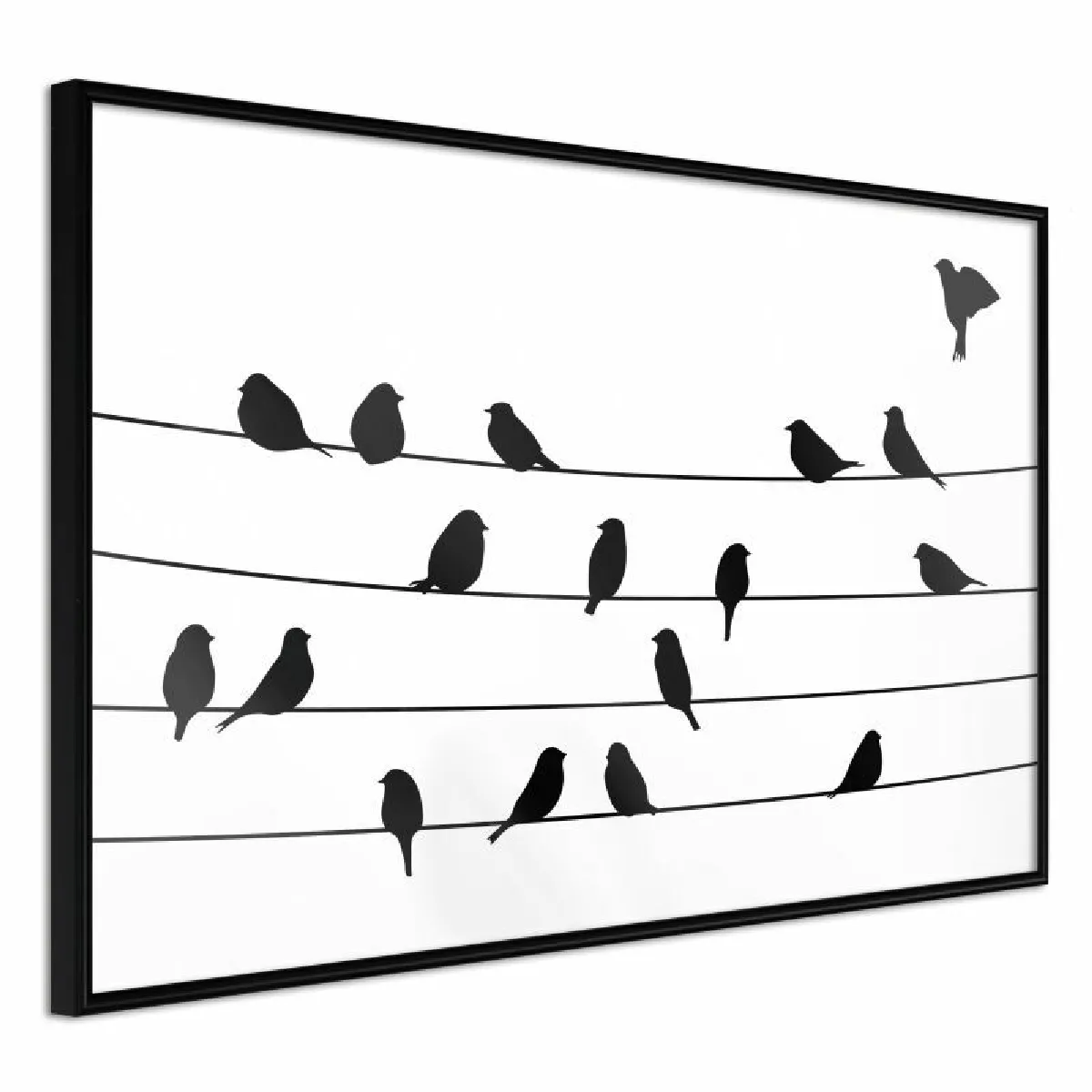Paris Prix Affiche Encadrée Birds Council Meeting - 45x30 cm - Multicolore