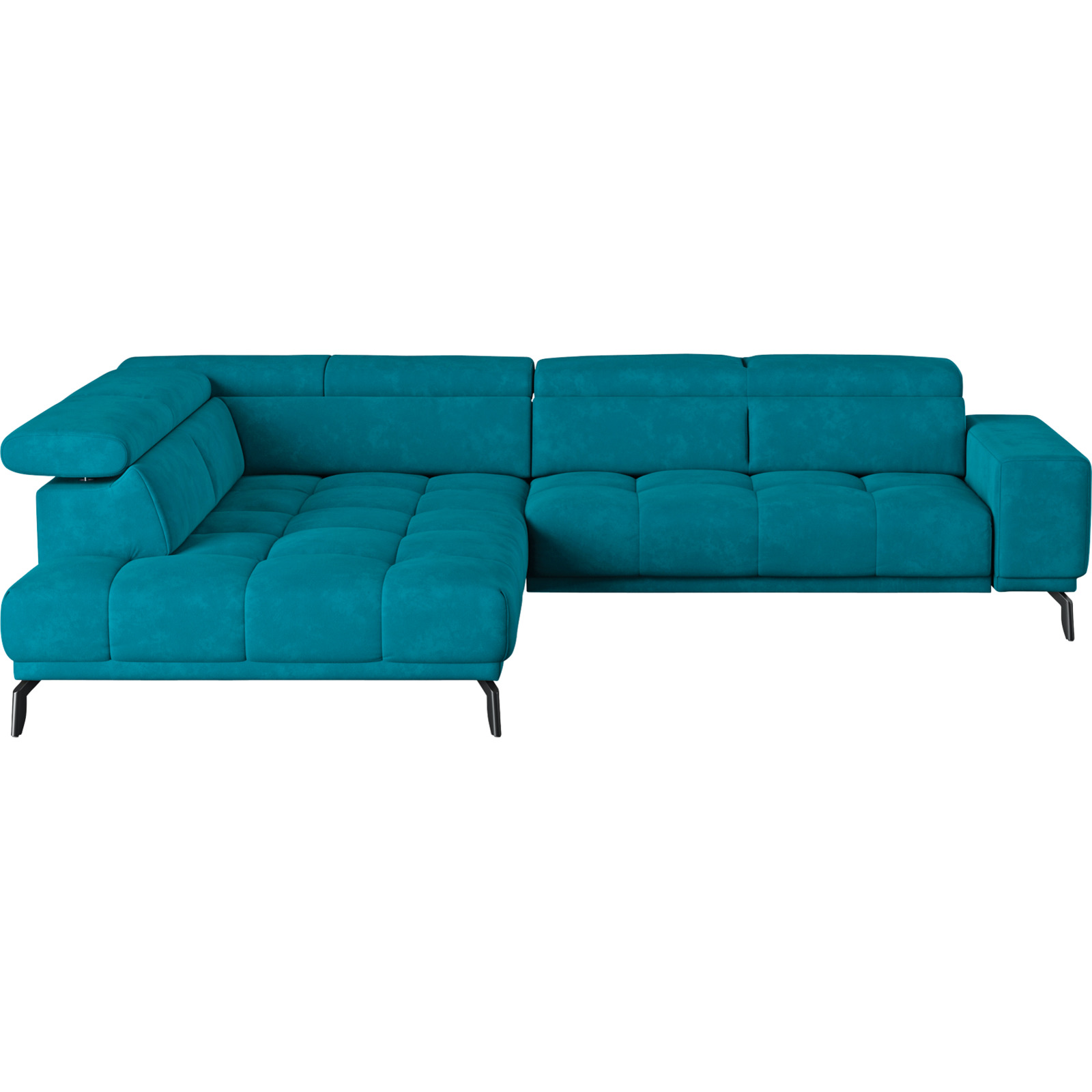 Ecksofa Jamba Stoff petrol, Ottomane links