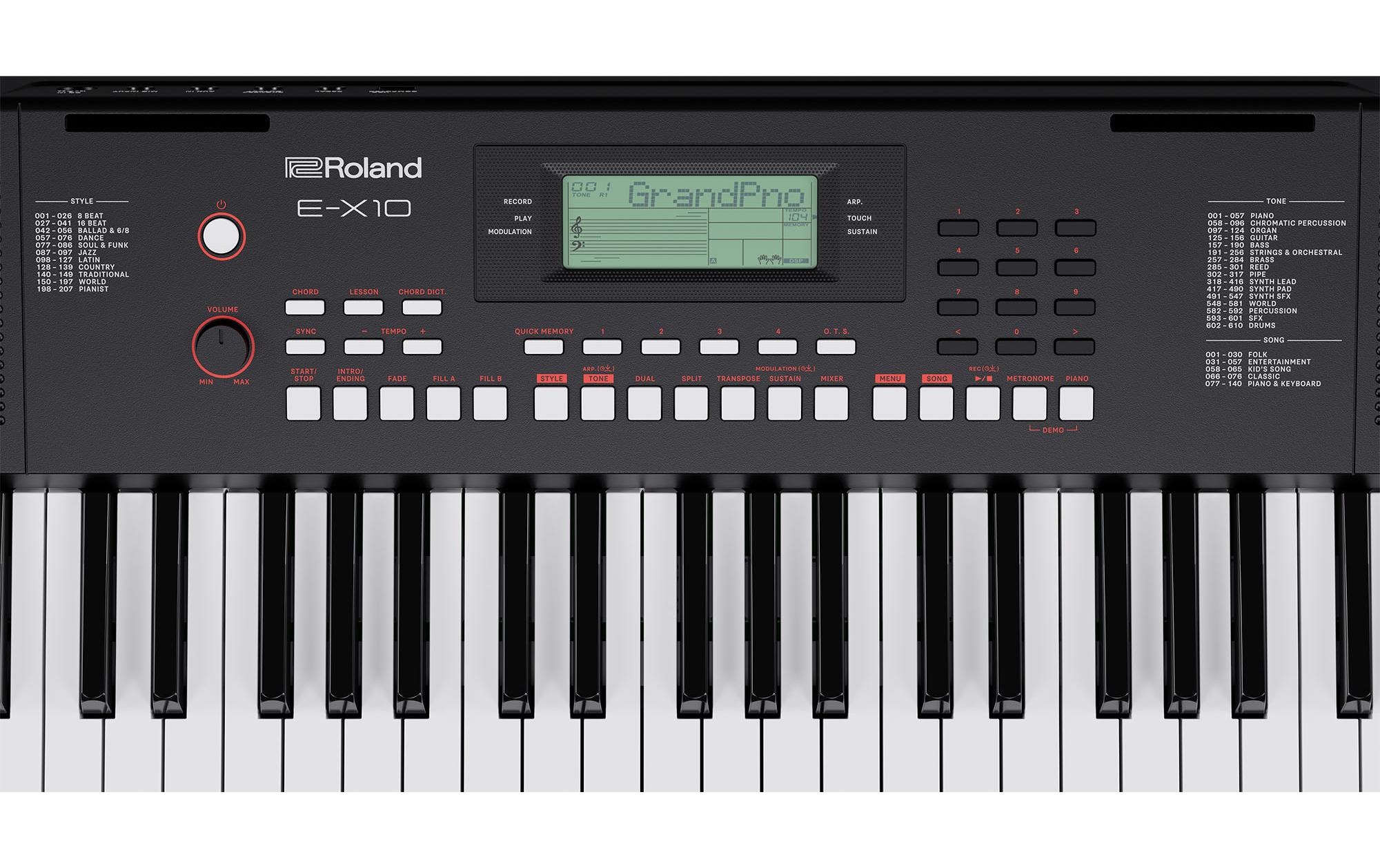 Keyboard E-X10<br>Modernes, tragbares Keyboard mit besonderer Qualität