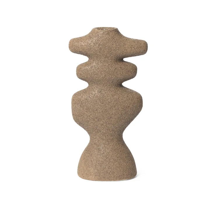 Ferm Living - Yara Kerzenständer L, dark sand