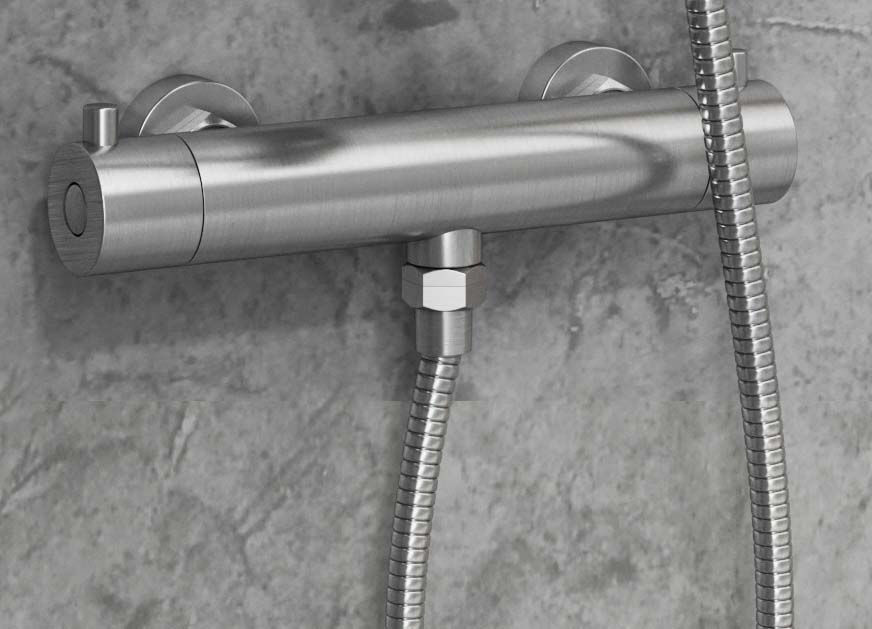 Saniclear Evolution opbouw regendouche met 20cm hoofddouche en 2 standen handdouche RVS