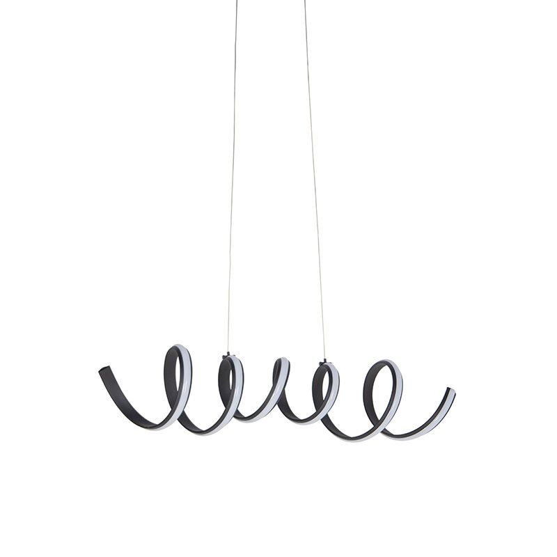 Design hanglamp zwart dimbaar incl. LED groot - Twisted