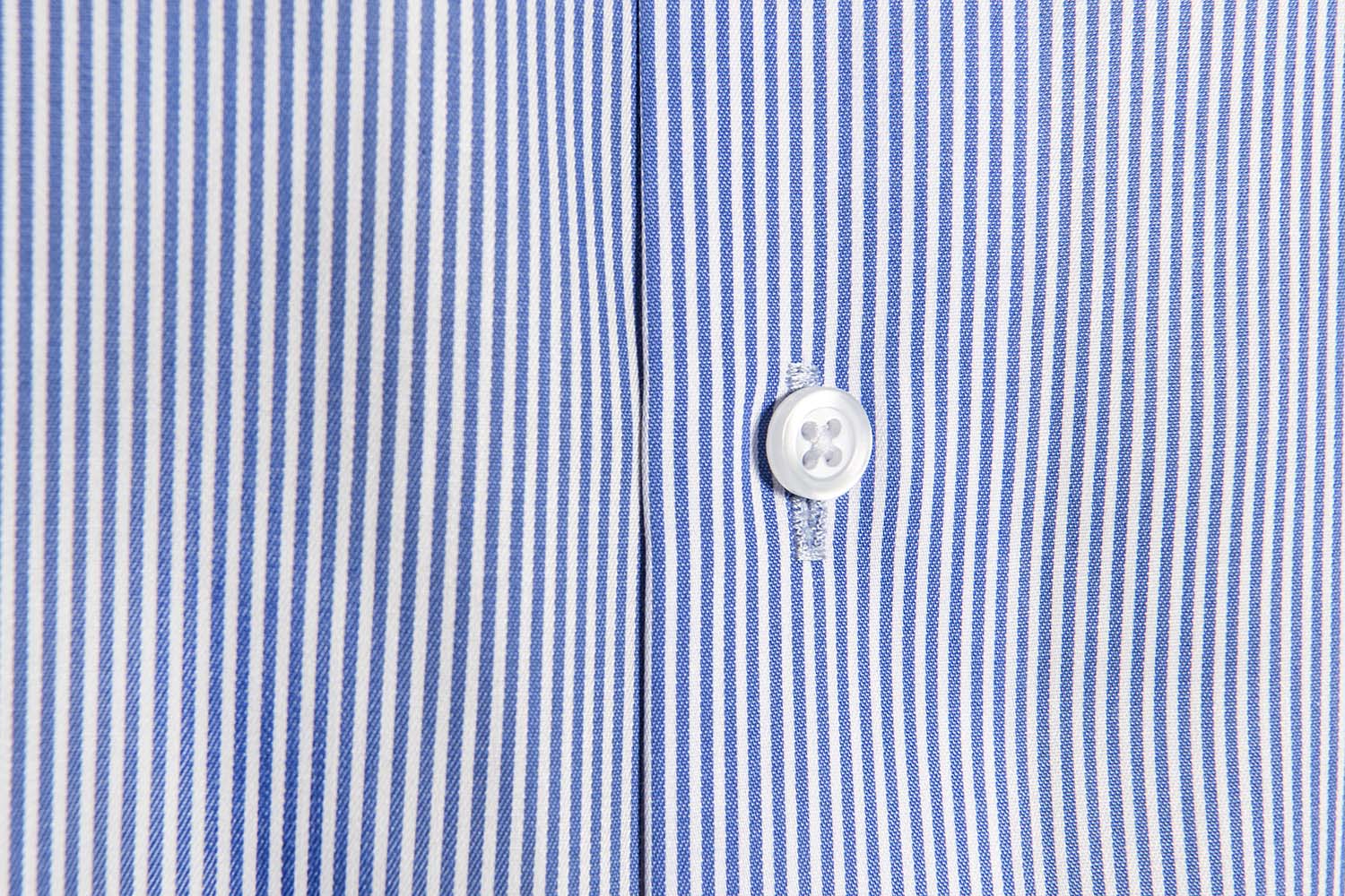 Chemise cintrée sans repassage mille raies bleu